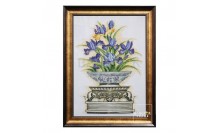 กรอบรูปใส่ผ้าปักแจกันดอกไม้